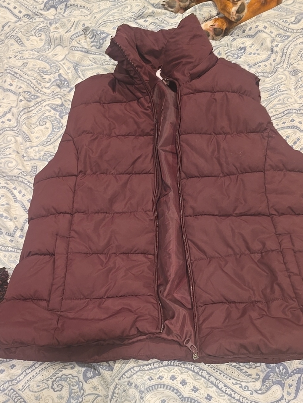 ❤️10/$30 Women's Quilted Puffer Vest - Burgundy